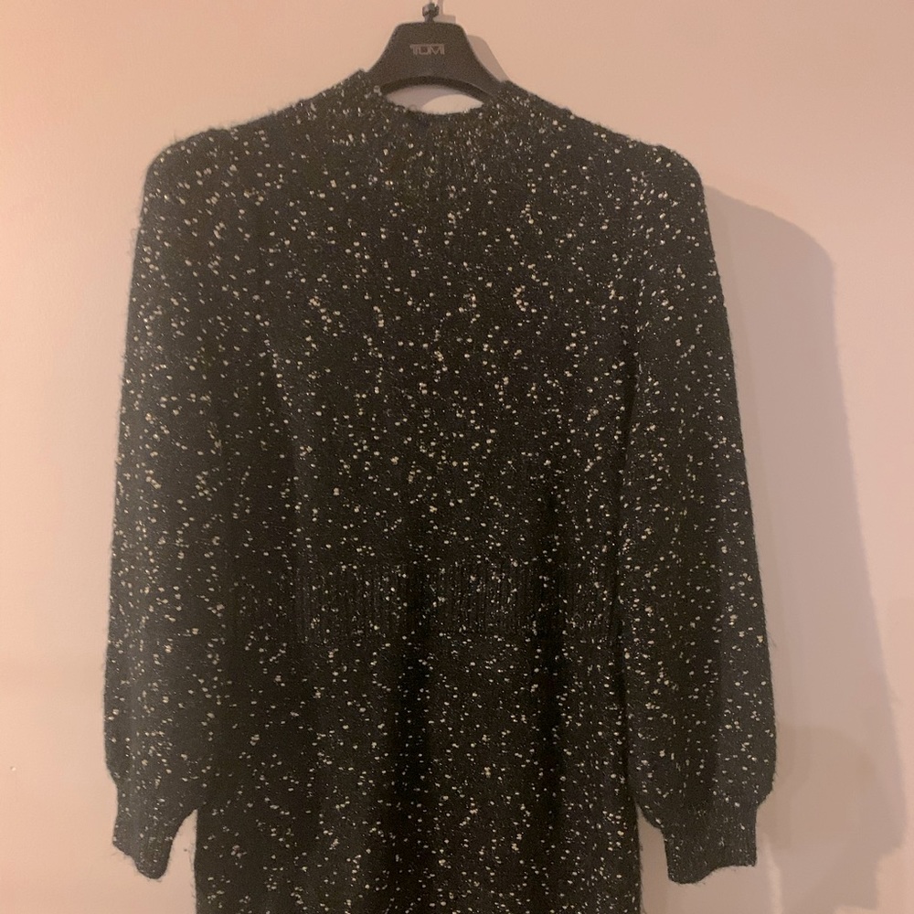 Ann Taylor Gold and Black L Sweater Dress